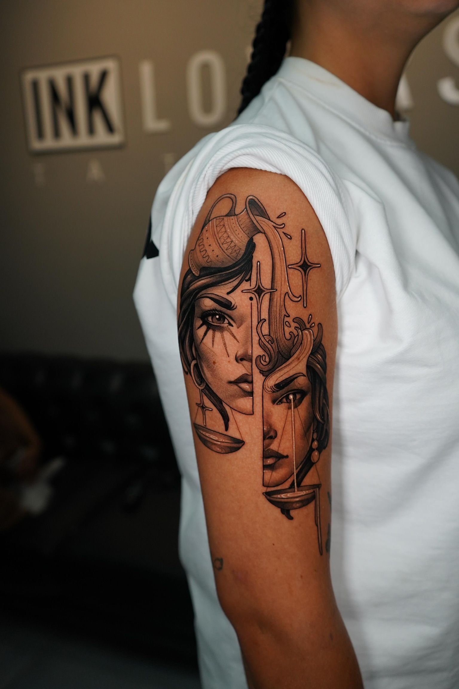 Black and grey tattoo portfolio image by Lucas Ink