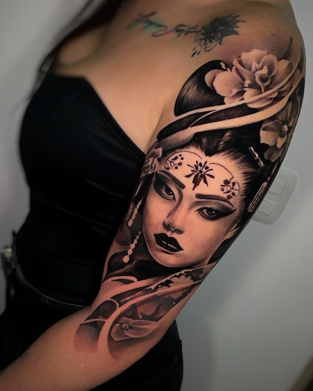 Black and grey tattoo portfolio image by Lucas Ink