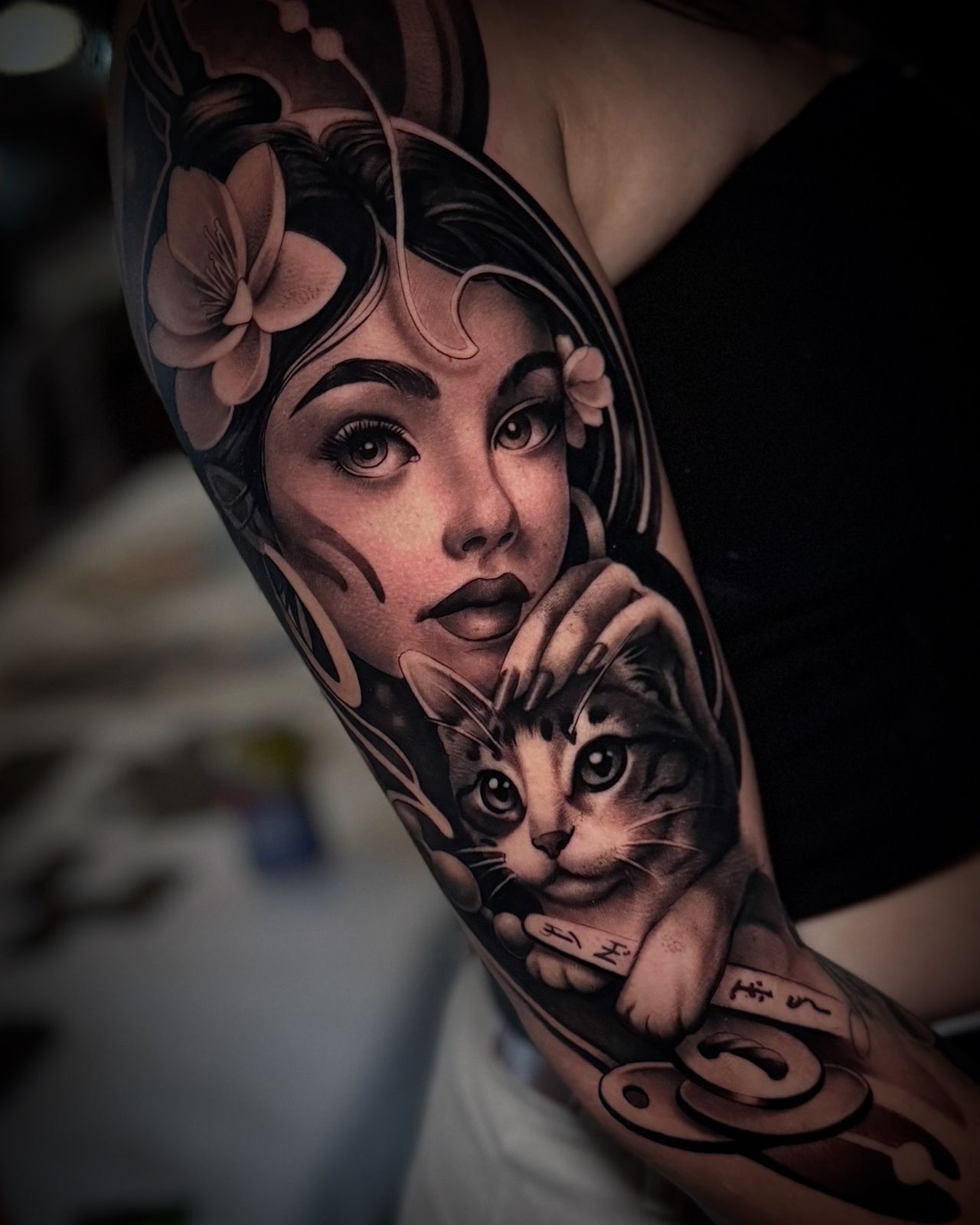 Black and grey tattoo portfolio image by Lucas Ink