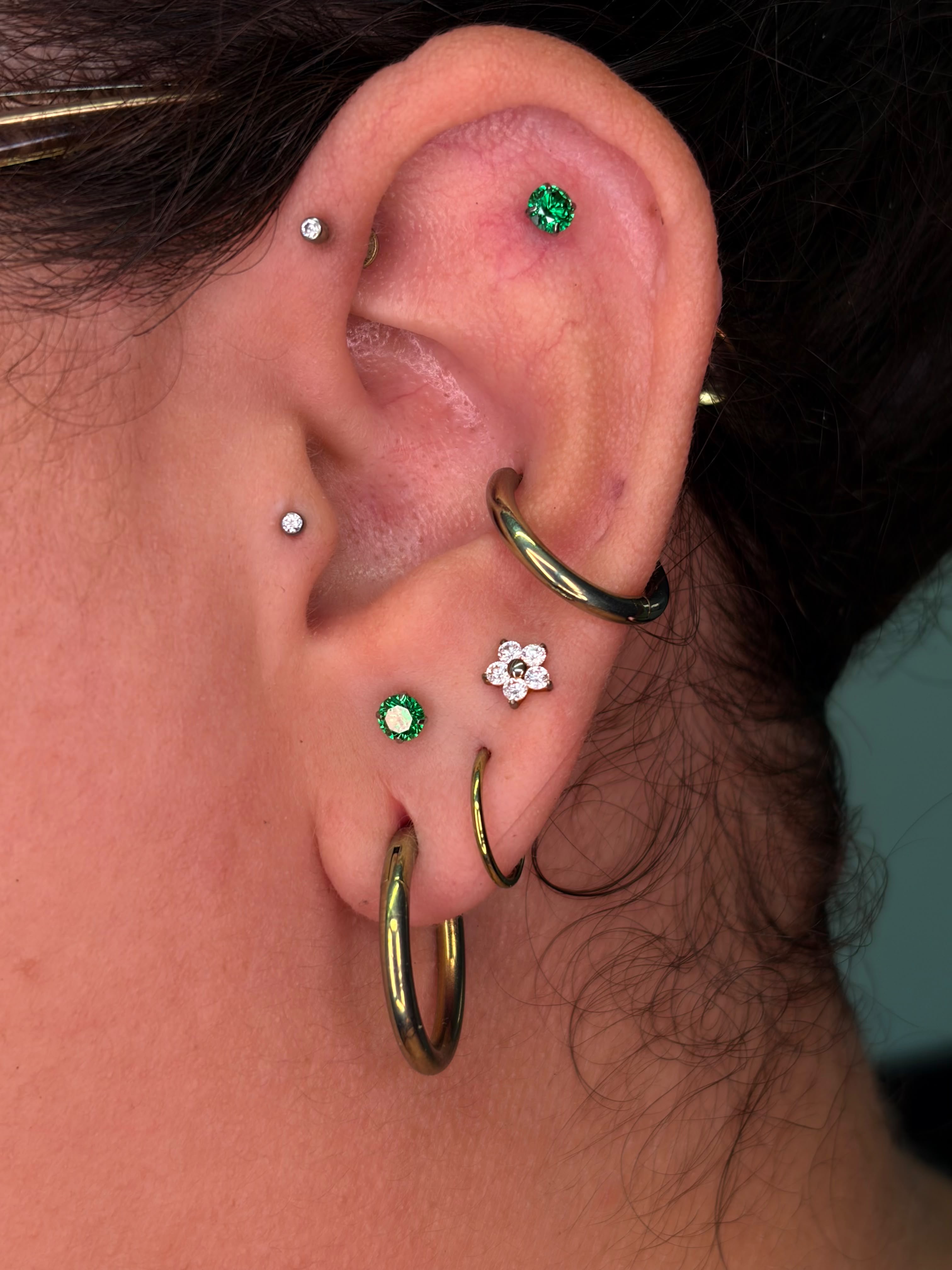 Professional ear piercing example at Ink Lover Studio